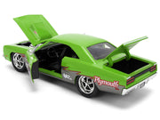 1970 Plymouth Road Runner #938 Green and Gray Metallic "Bigtime Muscle" Series 1/24 Diecast Model Car by Jada image 4