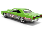 1970 Plymouth Road Runner #938 Green and Gray Metallic "Bigtime Muscle" Series 1/24 Diecast Model Car by Jada image 5