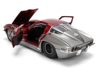 Jada 1963 Chevrolet Corvette Stingray Chevy Racing red gray 1:24 36459, product image 4