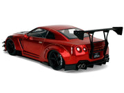 Nissan GT-R (R35) Liberty Walk Body Kit 2.0 RHD (Right Hand Drive) Red Metallic with Carbon Hood "Pink Slips" Series 1/18 Diecast Model Car by Jada image 5