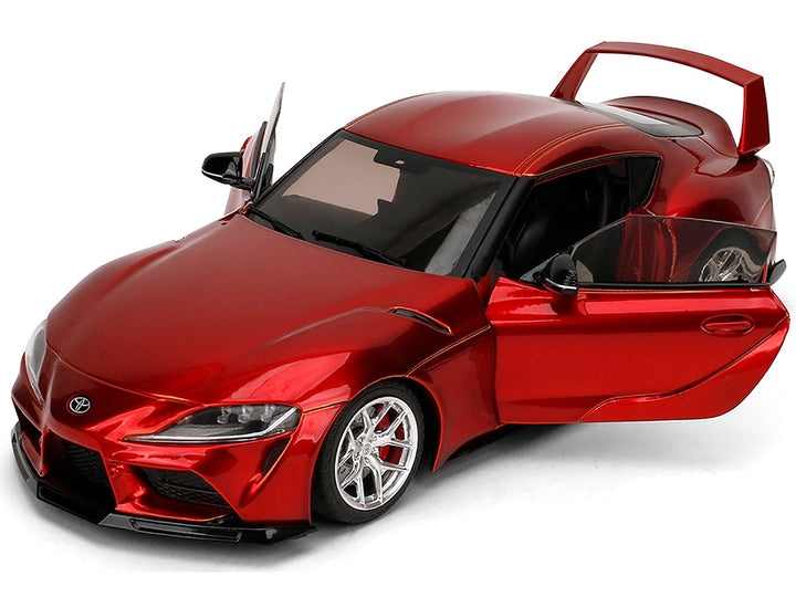 Toyota GR Supra Red Metallic "Pink Slips" Series 1/18 Diecast Model Car by Jada image 2