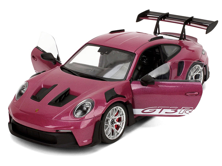Porsche 911 GT3 RS Red Violet Metallic with White Stripes "Pink Slips" Series 1/18 Diecast Model Car by Jada image 2