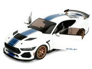 Ford Mustang Shelby Super Snake White Metallic with Blue Stripes and Gold Wheels "Pink Slips" Series 1/18 Diecast Model Car by Jada image 2