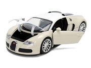 2011 Bugatti Veyron White and Tan "Furious 7" (2015) Movie "25 Years of Fast & Furious" Series 1/24 Diecast Model Car by Jada image 2