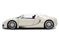 2011 Bugatti Veyron White and Tan "Furious 7" (2015) Movie "25 Years of Fast & Furious" Series 1/24 Diecast Model Car by Jada image 3
