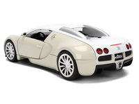 2011 Bugatti Veyron White and Tan "Furious 7" (2015) Movie "25 Years of Fast & Furious" Series 1/24 Diecast Model Car by Jada image 4