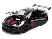 Porsche 911 GT3 RS (992) Black with Silver Hood and Graphics and Darth Vader Figure "Star Wars" Franchise "Hollywood Rides" Series 1/24 Diecast Model Car by Jada image 2