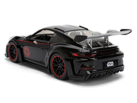 Porsche 911 GT3 RS (992) Black with Silver Hood and Graphics and Darth Vader Figure "Star Wars" Franchise "Hollywood Rides" Series 1/24 Diecast Model Car by Jada image 4