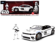 2021 Dodge Charger SRT Hellcat White with Graphics and Stormtrooper Figure "Star Wars" Franchise "Hollywood Rides" Series 1/24 Diecast Model Car by Jada
