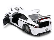 2021 Dodge Charger SRT Hellcat White with Graphics and Stormtrooper Figure "Star Wars" Franchise "Hollywood Rides" Series 1/24 Diecast Model Car by Jada image 3