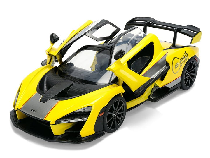 McLaren Senna "8-PAS Racing" Yellow Metallic with Black Top "Hyper-Spec" Series 1/24 Diecast Model Car by Jada image 2
