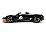 Porsche Carrera GT Convertible #7 "Gulf Oil" Black with Orange Graphics "Hyper-Spec" Series 1/24 Diecast Model Car by Jada image 3