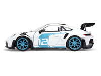 Porsche 911 GT3 RS (992) #12 White with Blue Stripes and Carbon Top "Hyper-Spec" Series 1/24 Diecast Model Car by Jada image 3