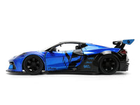 Chevrolet Corvette C8 "Liberty Walk" Candy Blue and Black "Hyper-Spec" Series 1/24 Diecast Model Car by Jada image 3