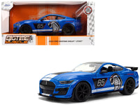 2020 Ford Mustang Shelby GT500 #65 "Ford Performance" Blue with Black Top and White Stripes "Bigtime Muscle" Series 1/24 Diecast Model Car by Jada