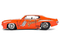 1971 Pontiac GTO "Goat's Revenge" Orange with Graphics "Bigtime Muscle" Series 1/24 Diecast Model Car by Jada image 3