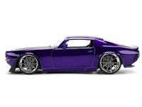 1971 Chevrolet Camaro Z/28 Purple Metallic with Black Hood "Bigtime Muscle" Series 1/24 Diecast Model Car by Jada image 3