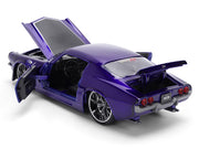 1971 Chevrolet Camaro Z/28 Purple Metallic with Black Hood "Bigtime Muscle" Series 1/24 Diecast Model Car by Jada image 4