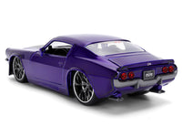 1971 Chevrolet Camaro Z/28 Purple Metallic with Black Hood "Bigtime Muscle" Series 1/24 Diecast Model Car by Jada image 5
