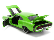 1970 Dodge Charger R/T Bright Green with Black Tail Stripe "Bigtime Muscle" Series 1/24 Diecast Model Car by Jada image 4