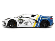 2020 Chevrolet Corvette Stingray C8 #89 "Michelin" White with Yellow and Blue Stripes "Bigtime Muscle" Series 1/24 Diecast Model Car by Jada image 3