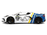 2020 Chevrolet Corvette Stingray C8 #89 "Michelin" White with Yellow and Blue Stripes "Bigtime Muscle" Series 1/24 Diecast Model Car by Jada image 3