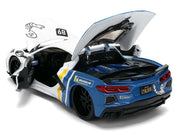 2020 Chevrolet Corvette Stingray C8 #89 "Michelin" White with Yellow and Blue Stripes "Bigtime Muscle" Series 1/24 Diecast Model Car by Jada image 4