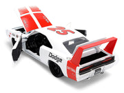1969 Dodge Charger Daytona #25 White with Red Stripes "Bigtime Muscle" Series 1/24 Diecast Model Car by Jada image 4