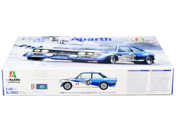 Skill 3 Model Kit Fiat 131 Abarth Rally #10 Winner "Montecarlo Rally" (1980) 1/24 Scale Model by Italeri image 2