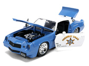 1979 Chevrolet Camaro Z28 Police "Highway Drag" Blue and White "Bigtime Muscle" Series 1/24 Diecast Model Car by Jada image 2