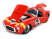 1965 Shelby Cobra 427 S/C #67 Red with Yellow Stripe "Bigtime Muscle" Series 1/24 Diecast Model Car by Jada image 2