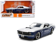 1970 Ford Mustang Boss 429 "Iron Stallion Speed Shop" Silver and Dark Blue Metallic "Bigtime Muscle" Series 1/24 Diecast Model Car by Jada