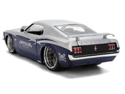 1970 Ford Mustang Boss 429 "Iron Stallion Speed Shop" Silver and Dark Blue Metallic "Bigtime Muscle" Series 1/24 Diecast Model Car by Jada image 5