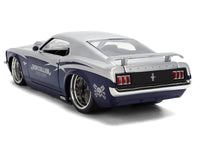 1970 Ford Mustang Boss 429 "Iron Stallion Speed Shop" Silver and Dark Blue Metallic "Bigtime Muscle" Series 1/24 Diecast Model Car by Jada image 5