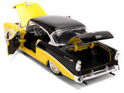 1956 Chevrolet Bel Air Yellow and Black "Bigtime Muscle" Series 1/24 Diecast Model Car by Jada image 4