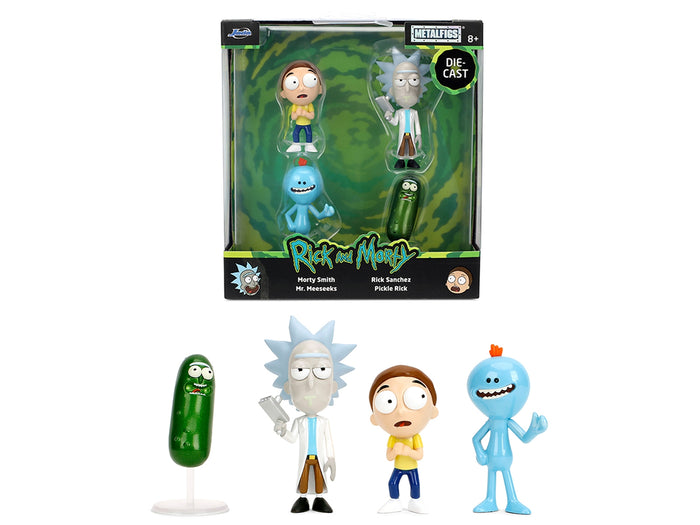 Jada 36696 Rick and Morty Metalfigs four-pack: Rick Sanchez, Morty, Pickle Rick and Mr. Meeseeks
