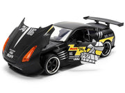 2009 Nissan GT-R (R35) Ben Sopra Matt Black with "Mechagodzilla" Graphics "Hollywood Rides" Series 1/24 Diecast Model Car by Jada image 2