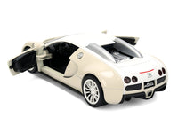White and tan Bugatti Veyron, Furious 7 anniversary, 1:32, rear view with doors open — Jada 36755-25TH