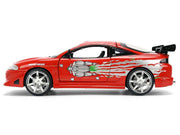 Brian's Mitsubishi Eclipse Red with Graphics Remix "The Fast and The Furious" (2001) Movie "Fast & Furious" Series 1/24 Diecast Model Car by Jada image 3