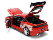Brian's Mitsubishi Eclipse Red with Graphics Remix "The Fast and The Furious" (2001) Movie "Fast & Furious" Series 1/24 Diecast Model Car by Jada image 4