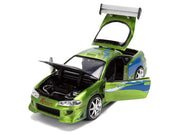 Brian's Mitsubishi Eclipse Green Brush Finish "The Fast and the Furious" (2001) Movie 25 Years of Fast & Furious Anniversary 1/24 Diecast Model Car by Jada image 2