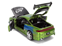 Jada Brian O’Conner 1995 Mitsubishi Eclipse in green-and-blue Color Brush finish, Fast & Furious 25th Anniversary, 1:24 item 36817, view 4
