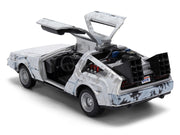 DMC DeLorean Time Machine Brushed Metal (Frost Version) "Back to the Future" (1985) Movie "40th Anniversary" Special Packaging "Hollywood Rides" Series 1/32 Diecast Model Car by Jada image 3