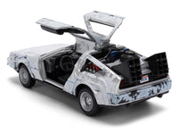 DMC DeLorean Time Machine Brushed Metal (Frost Version) "Back to the Future" (1985) Movie "40th Anniversary" Special Packaging "Hollywood Rides" Series 1/32 Diecast Model Car by Jada image 3