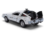DMC DeLorean Time Machine Brushed Metal (Frost Version) "Back to the Future" (1985) Movie "40th Anniversary" Special Packaging "Hollywood Rides" Series 1/32 Diecast Model Car by Jada image 4