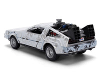 DMC DeLorean Time Machine Brushed Metal (Frost Version) "Back to the Future" (1985) Movie "40th Anniversary" Special Packaging "Hollywood Rides" Series 1/32 Diecast Model Car by Jada image 4