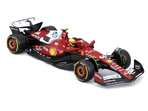 Ferrari SF-25 #44 Lewis Hamilton Formula One F1 "World Championship" (2025) with Display Case 1/43 Diecast Model Car by Bburago image 2