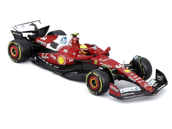 Ferrari SF-25 #44 Lewis Hamilton Formula One F1 "World Championship" (2025) with Display Case 1/43 Diecast Model Car by Bburago image 2