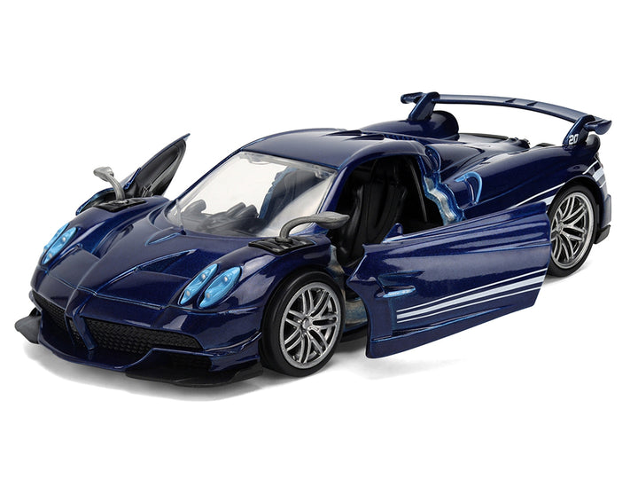 Pagani Huayra Roadster BC Blue Metallic with White Stripes "Fast X" (2023) Movie "Fast & Furious 25th Anniversary" Series 1/32 Diecast Model Car by Jada image 2