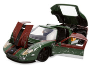 2005 Ford GT Green (Weathered) with Graphics and Boba Fett Figure "Star Wars" Franchise "Hollywood Rides" Series 1/24 Diecast Model Car by Jada image 3